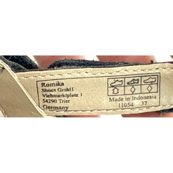 Romika Womens Sandal Strappy Wedge Navy Blue Fidschi 54 Size 37 6 6.5 New - Picture 10 of 13